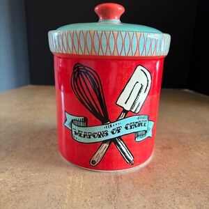 Certified International Mary Urban Kitchen Canister "Weapons of Choice" With Lid